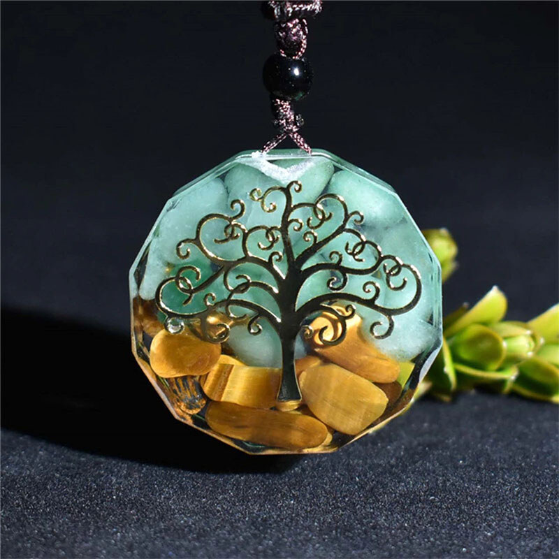 BudNej Amulet STROM ŽIVOTA z amazonitu a tygřího oka MN6023 69776431