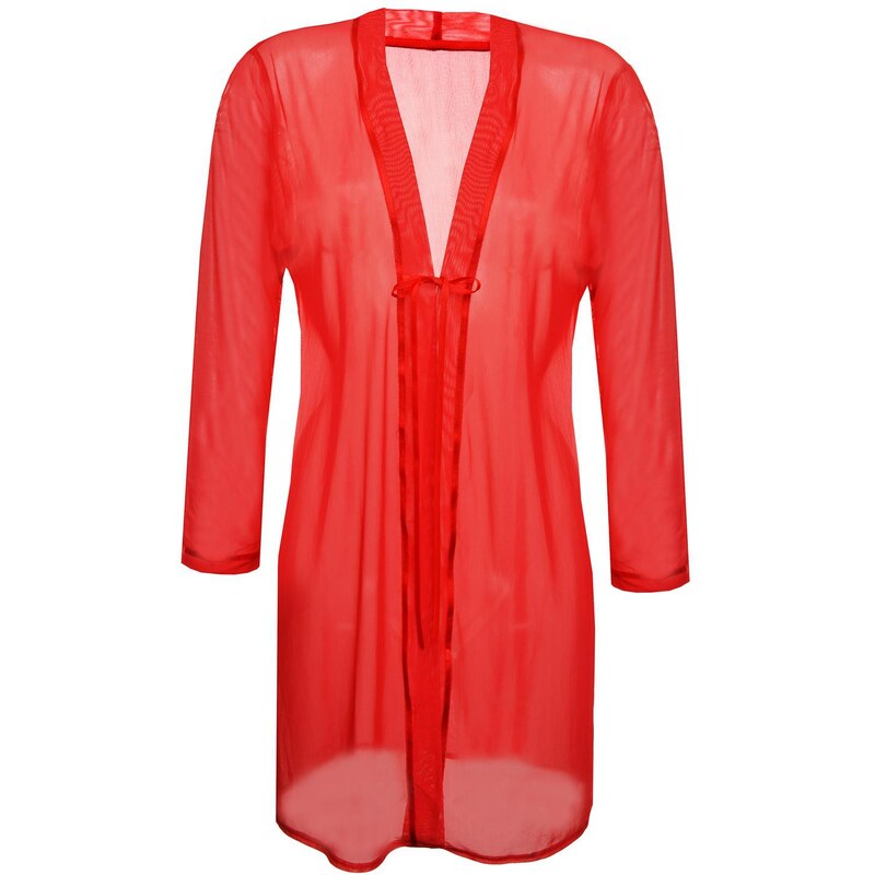 Dámský erotický set DKaren DKaren_Housecoat_Amanda_Red