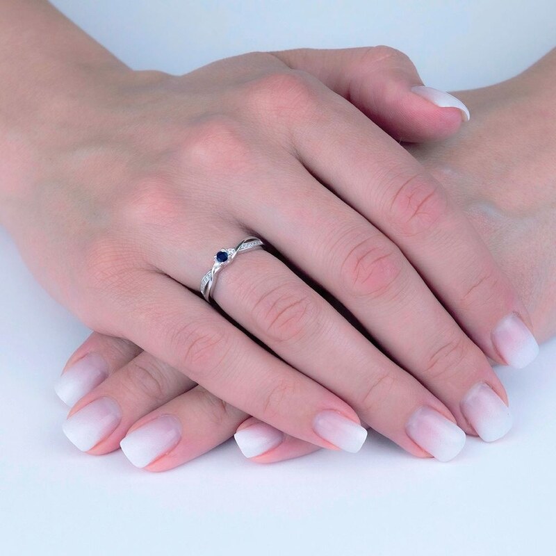 Silvego Stříbrný prsten s pravým přírodním Safírem JJJR1100SAP
