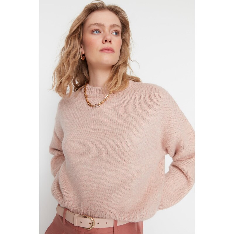 Trendyol Powder Wide Fit Soft Textured Basic Knitwear Sweater