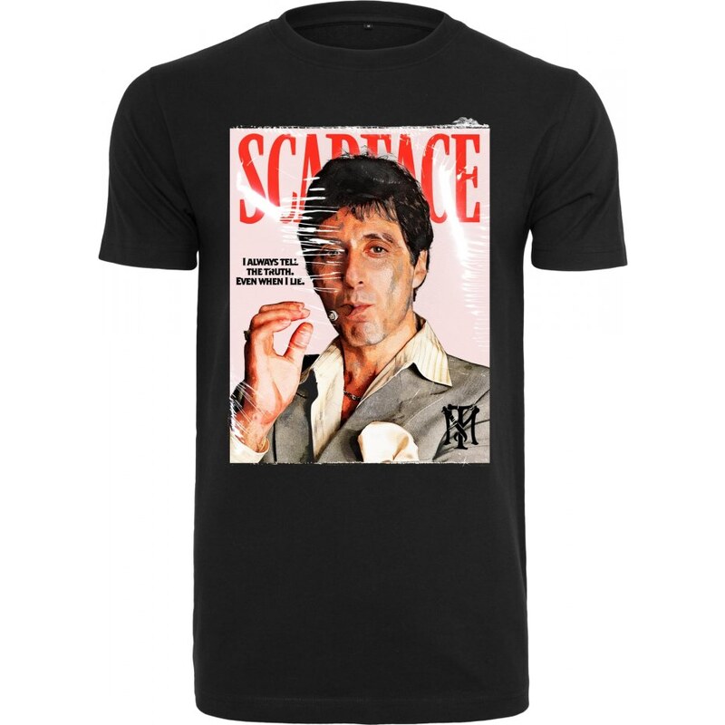 URBAN CLASSICS Pánské tričko Scarface Magazine Cover Tee black