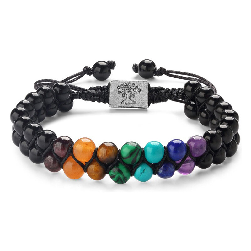 NAKY Shamballa náramek 7 čaker, onyx