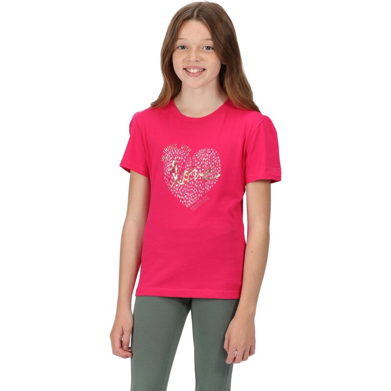 Dětské bavlněné tričko Regatta BOSLEY V růžová
