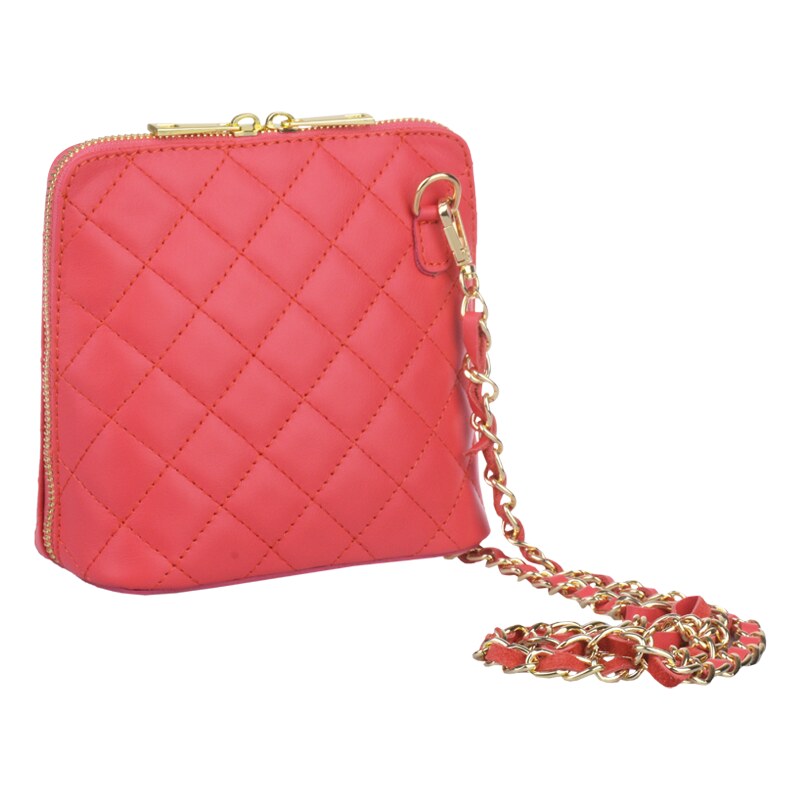 Růžová kožená italská crossbody kabelka Giulia Salmone