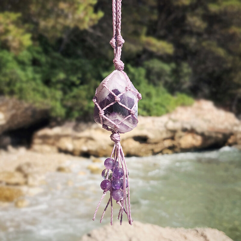 Estemia Macramé ochranný amulet do auta s ametystem 63459422