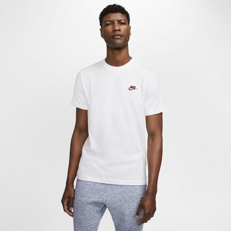 Nike Sportswear Club Men T-Shirt WHITE/BLACK/UNIVERSITY RED