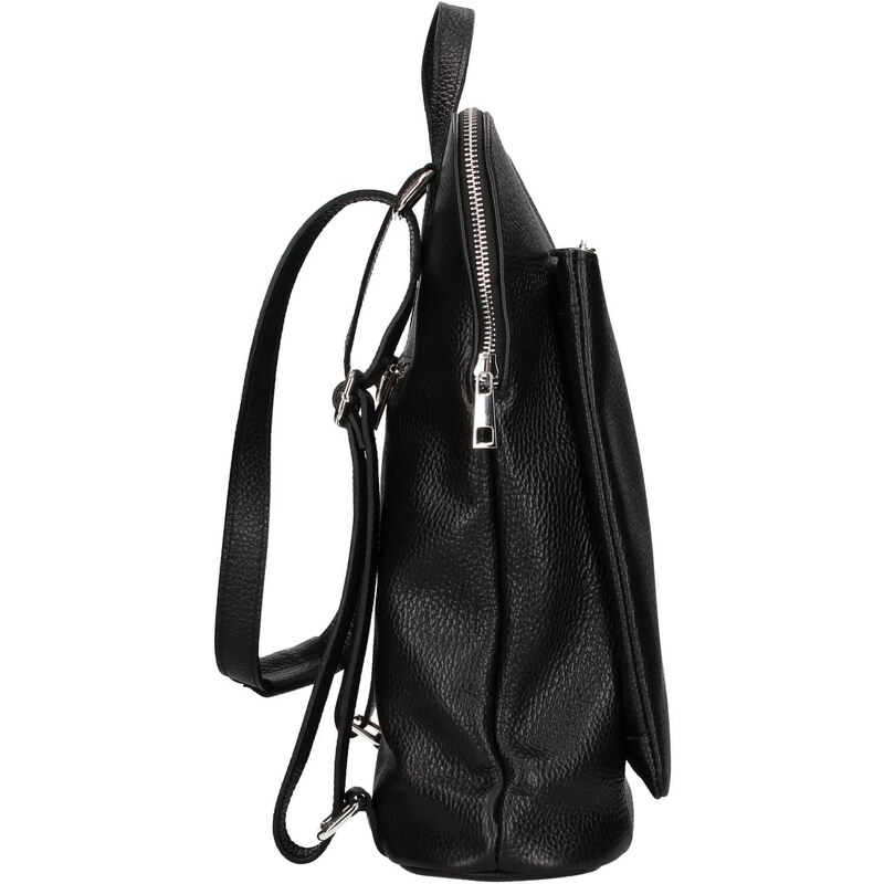 Dámská kožená batůžko-kabelka Italia Ella - černá