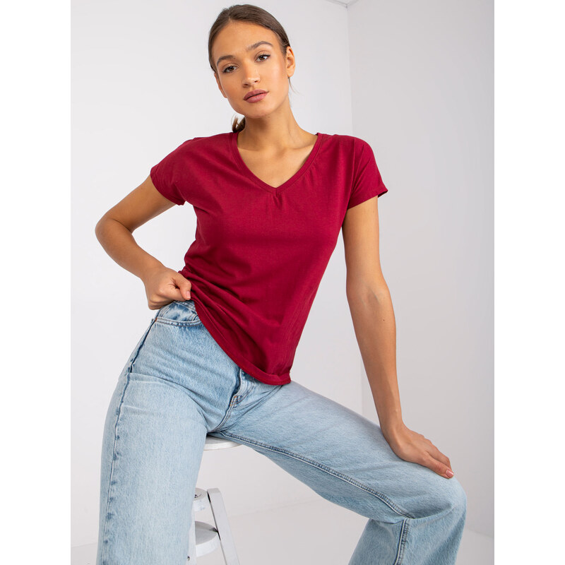BASIC Feel Good T-shirt-RV-TS-4832.16P-burgundy