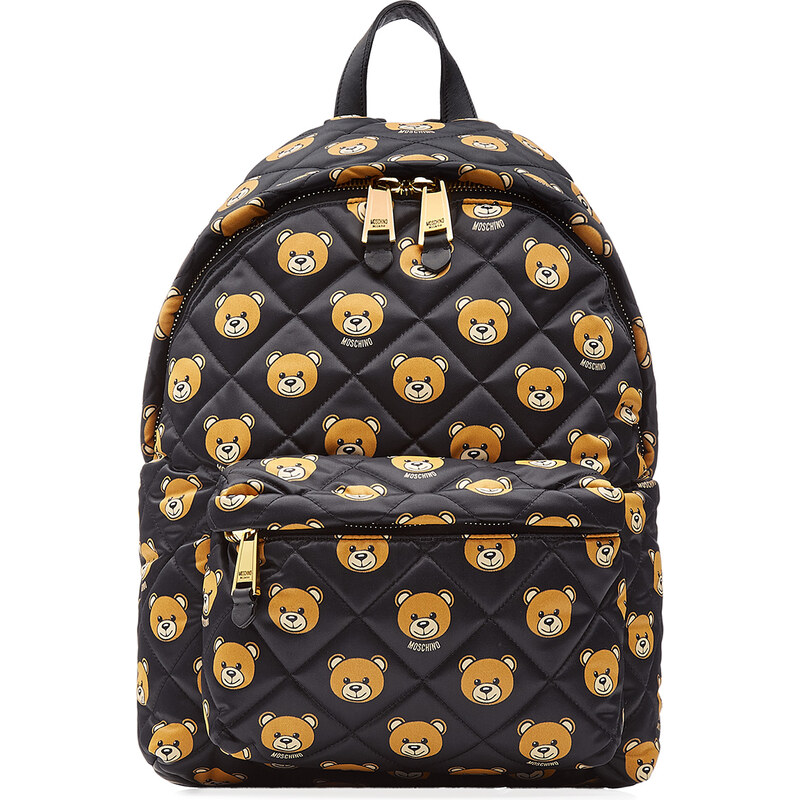 Moschino Quilted Backpack with Teddy Bear Print