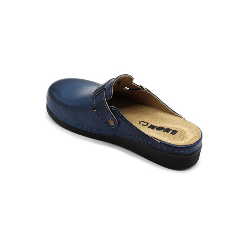 Leon 5000 Dámská zdravotní obuv kožená s přezkou - Modrá