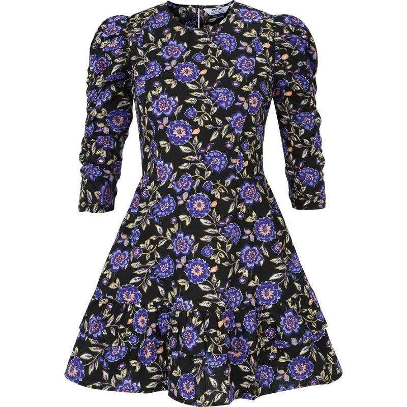 Dorothy Perkins Petite Šaty modrá / khaki / tmavě fialová /