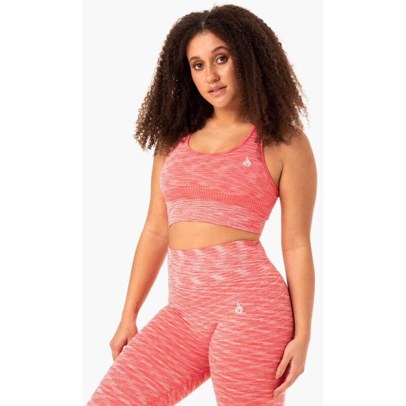 RYDERWEAR EVOLVE SEAMLESS LONGLINE SPORTS BRA - CORAL