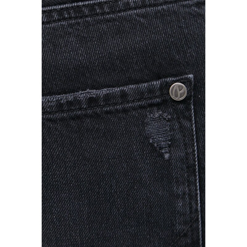 Džínové šortky Pepe Jeans Stanley Short Destroy pánské, černá barva