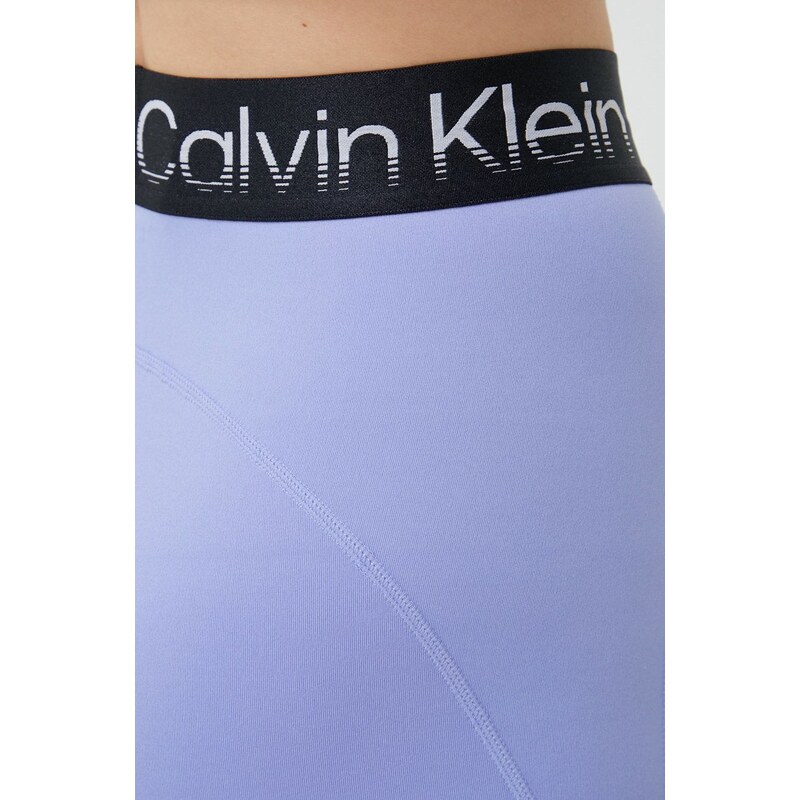 Tréninkové legíny Calvin Klein Performance Active Icon dámské, fialová barva, hladké