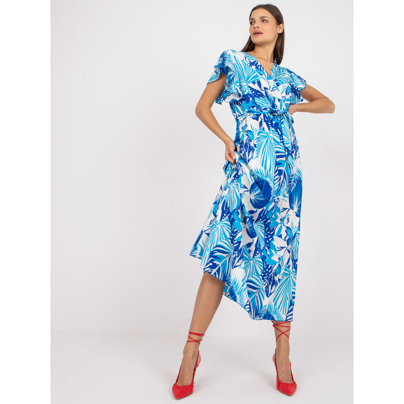 Italy Moda Dress-DHJ-SK-13203-1.03X-White-Blue