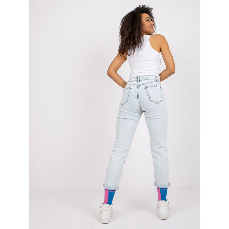 Fashionhunters Světle modré mom jeans Lotta