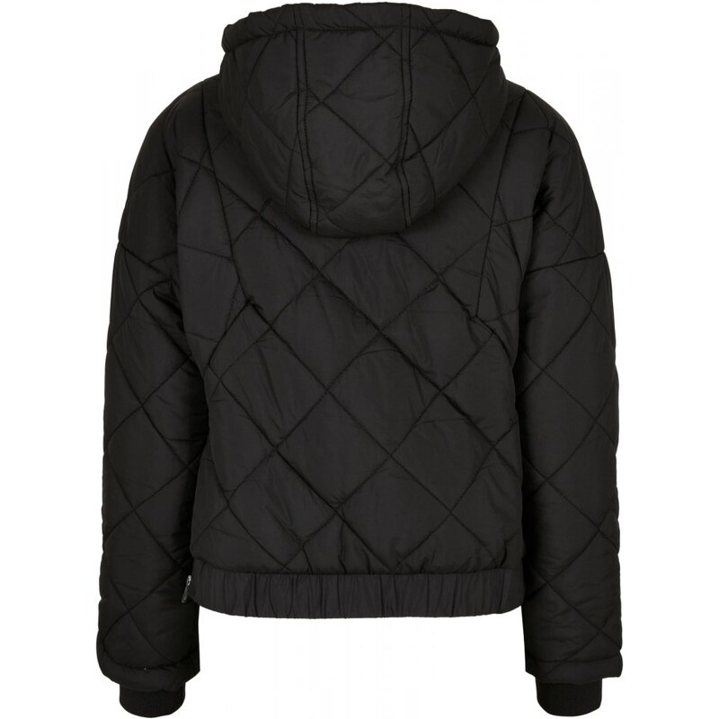 URBAN CLASSICS Ladies Oversized Diamond Quilted Pull Over Jacket - black