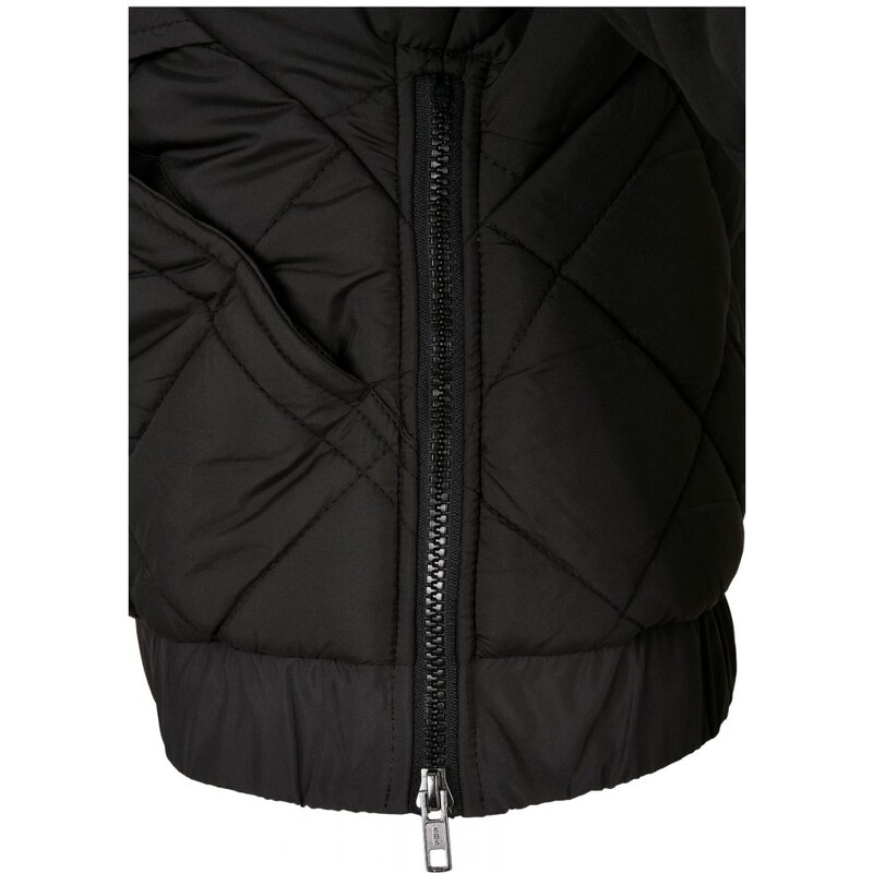 URBAN CLASSICS Ladies Oversized Diamond Quilted Pull Over Jacket - black