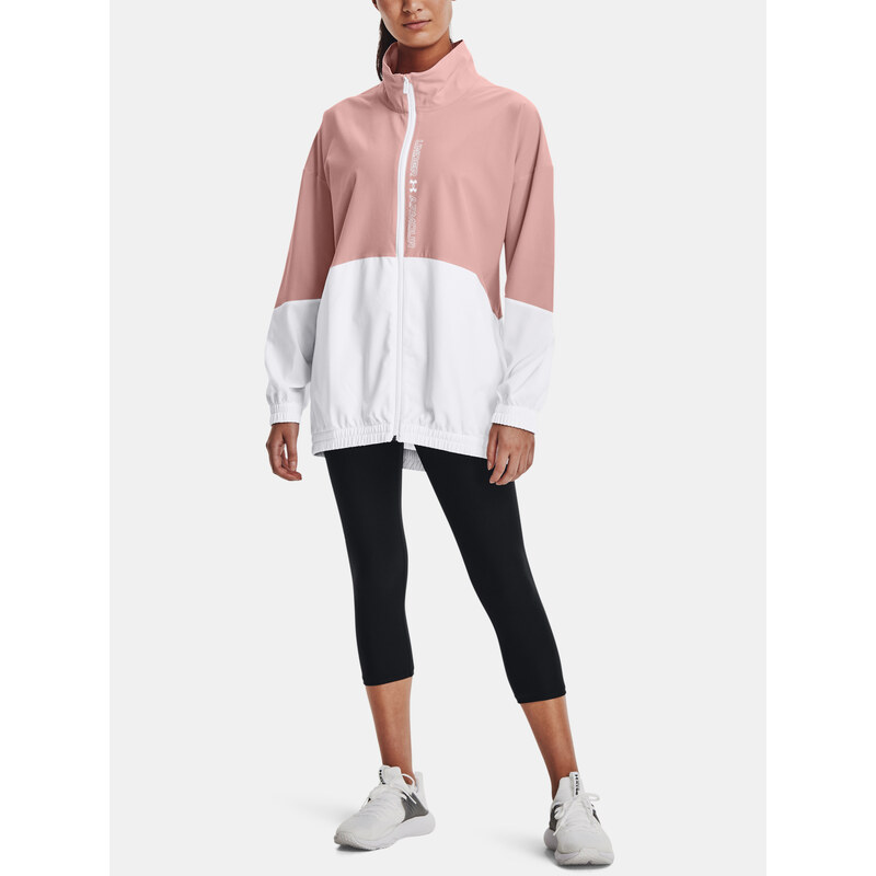 Under Armour Bunda Woven FZ Oversized Jacket-PNK - Dámské