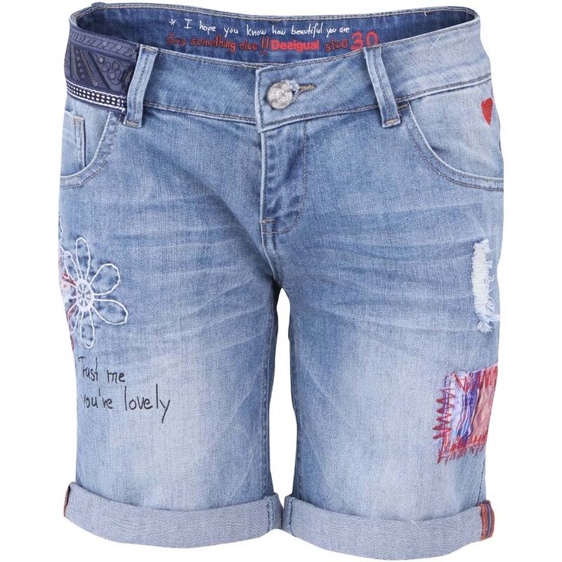 Sv tle modre d inove kra asy Desigual Bermuda GLAMI.cz