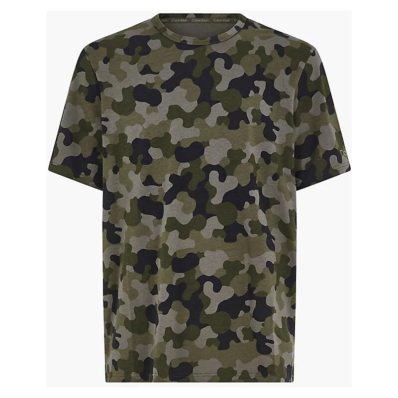 Pánské tričko Lounge - NM2192E - UY4 - Vojenský vzor - Calvin Klein