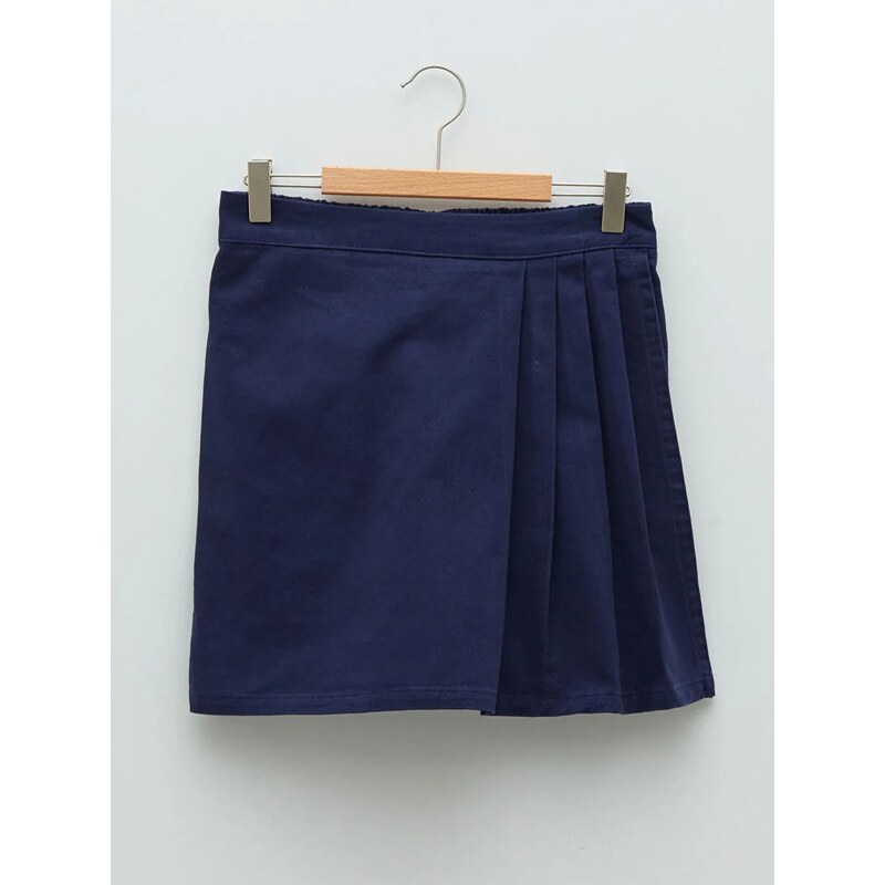 LC Waikiki By Your Fashion Style Girls' Navy Blue Shorts Skirt Basic Gabardine