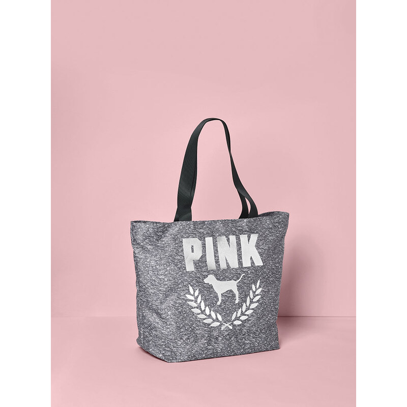 Dámská velká látková taška PINK - šedá