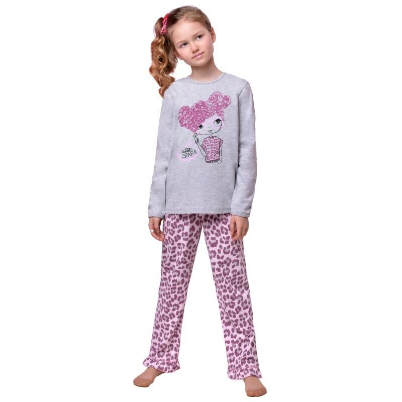 TARO Dětské pyžamo se vzorem geparda 104 050/ béžová