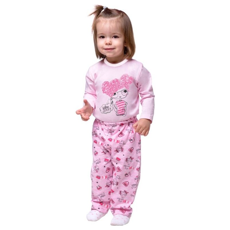 TARO Dětské pyžamo s obrázkem panenky 080 300/ růžová světlá