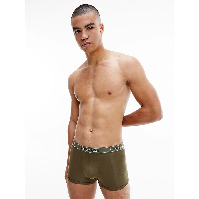 Pánské trenýrky Essential - NB2864A - RBN - Khaki - Calvin Klein