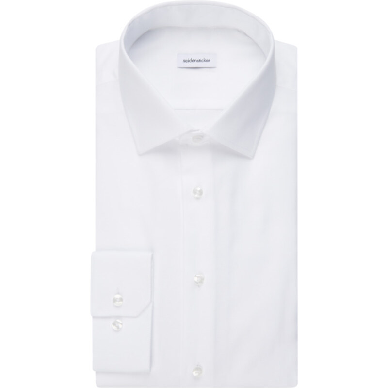 Pánská popelínová elegantní bílá non iron košile s dlouhým