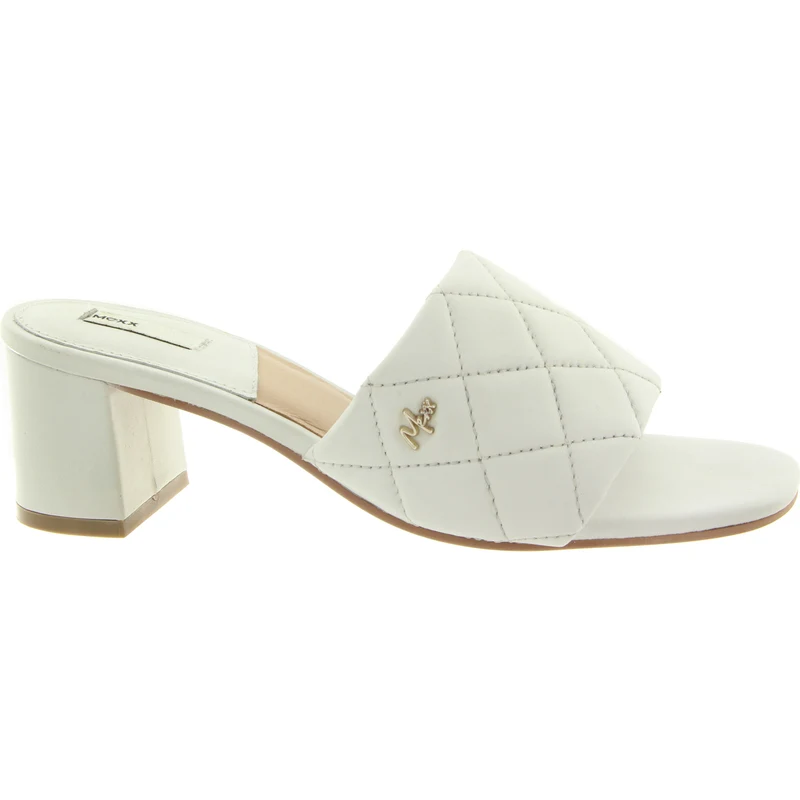 MEXX Dámské kožené bílé pantofle na podpatku MXCY009901W-3000-255 - GLAMI.cz