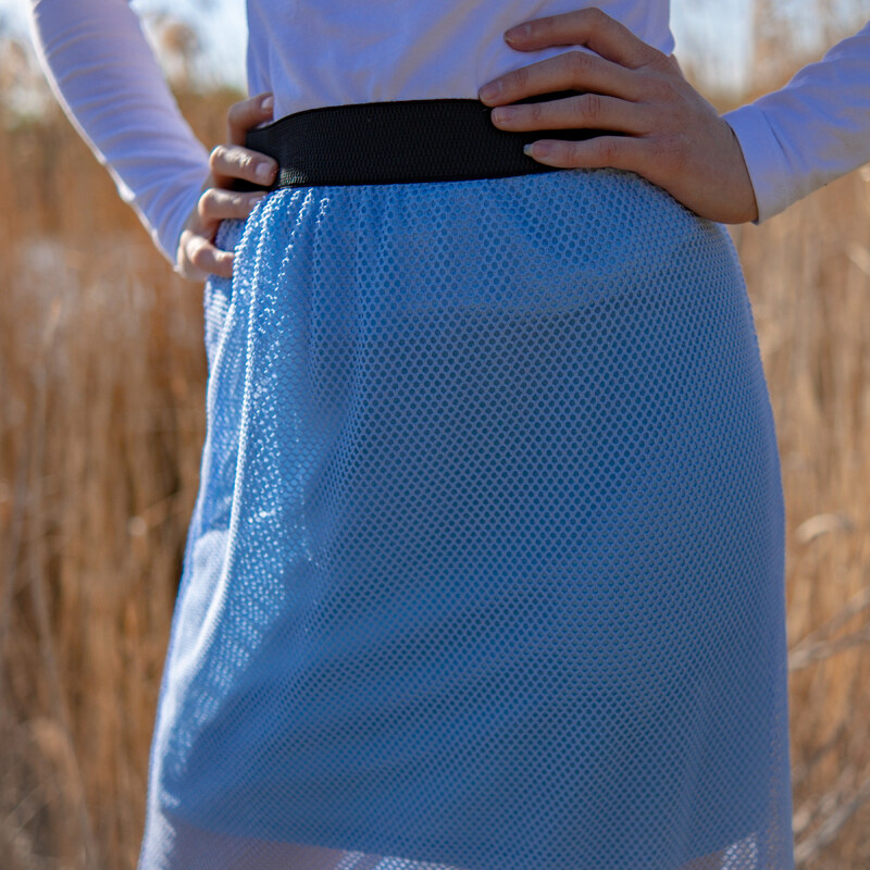 Dolce Moda Dvojitá dlouhá sukně 0112 - světle modrá