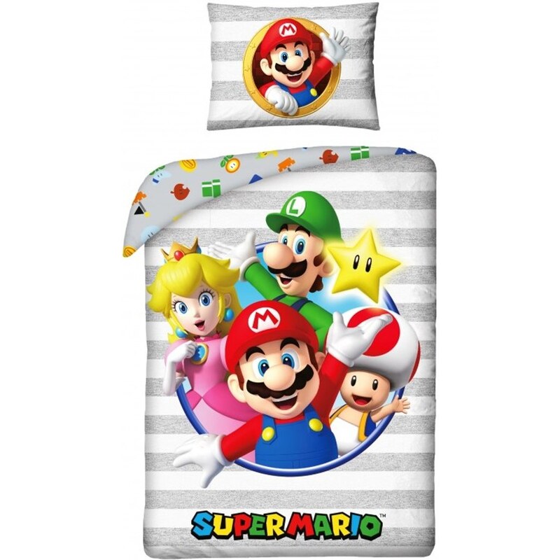 Halantex Bavlněné ložní povlečení Super Mario - Nintendo