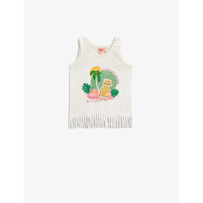 Koton Embroidered Animal Figure Tasseled Singlet Cotton Cotton