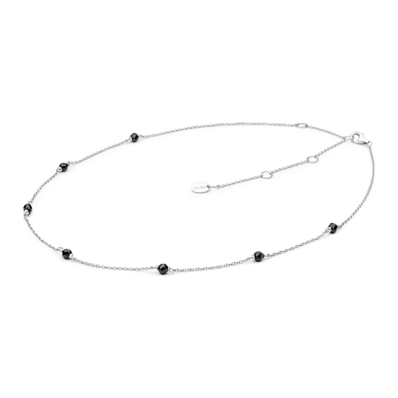 Gaura Pearls Stříbrný náhrdelník s onyxem Maira - stříbro 925/1000, onyx