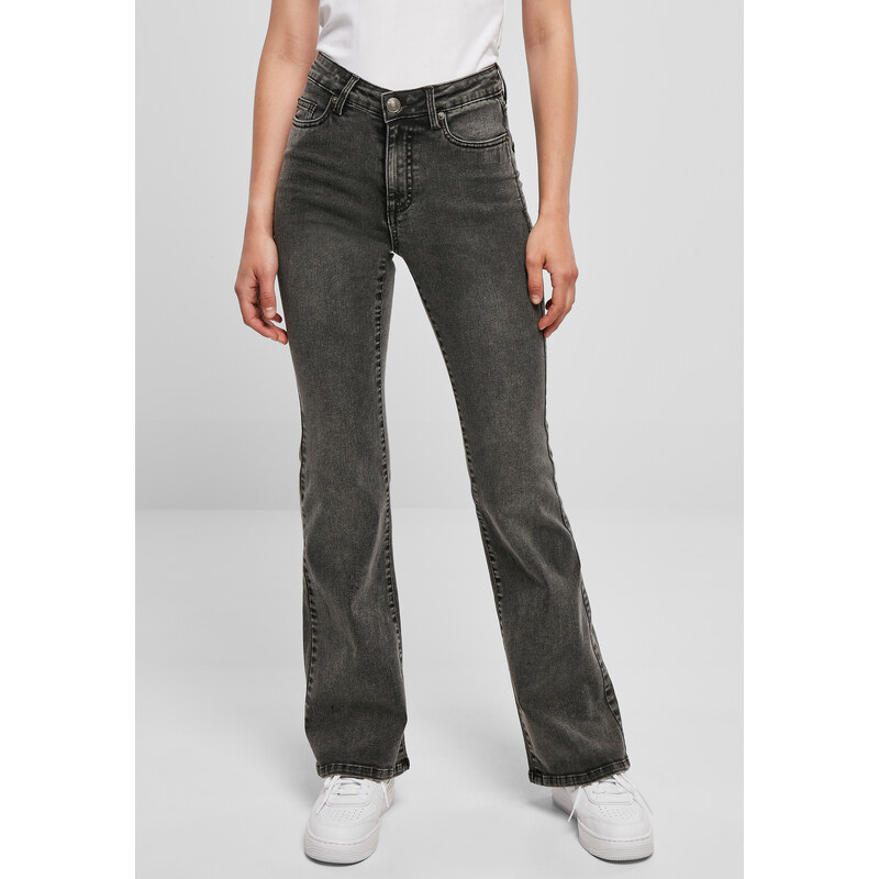 UC Ladies Dámské džínové kalhoty s vysokým pasem - černé