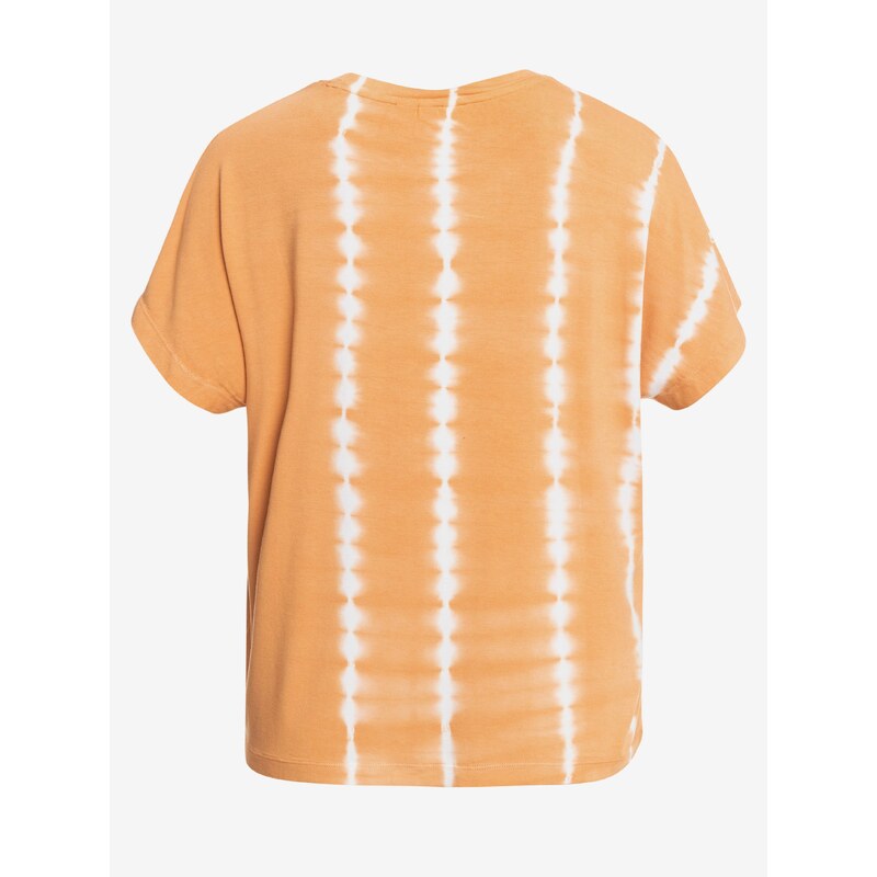 Bílo-oranžové dámské vzorované tričko Roxy - Dámské