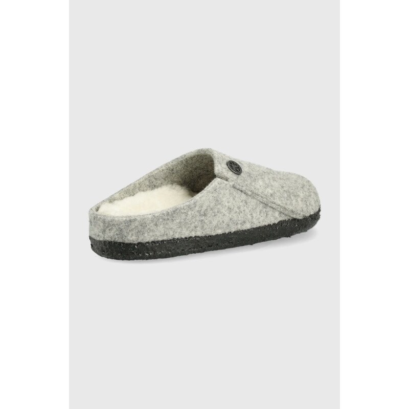 Dětské vlněné pantofle Birkenstock šedá barva