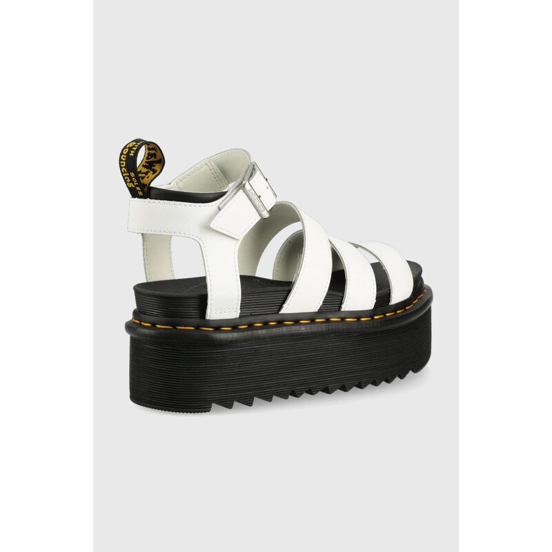 Kožené sandály Dr. Martens dámské, bílá barva, na platformě, DM27296100.Blaire.Quad-White.Hydr