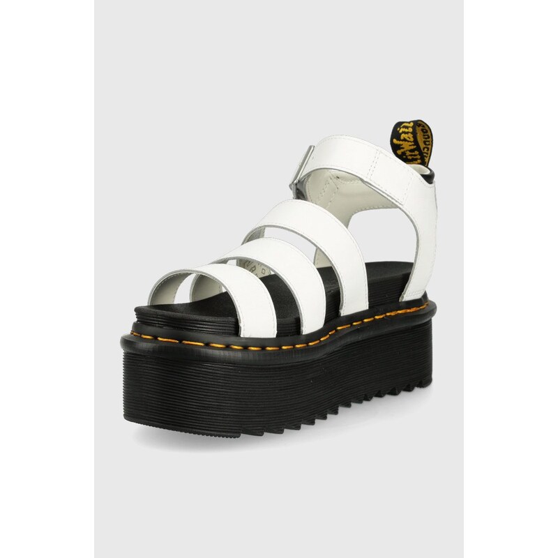 Kožené sandály Dr. Martens dámské, bílá barva, na platformě, DM27296100.Blaire.Quad-White.Hydr