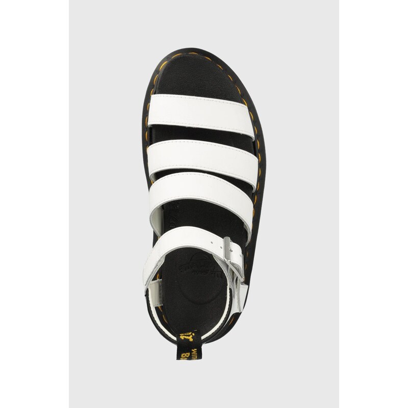 Kožené sandály Dr. Martens dámské, bílá barva, na platformě, DM27296100.Blaire.Quad-White.Hydr