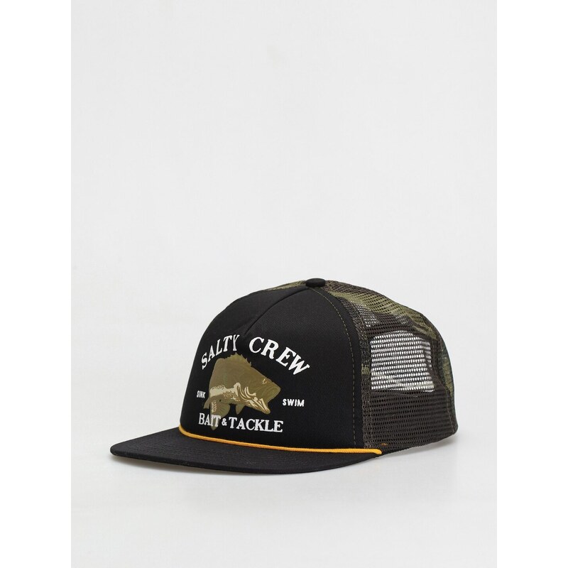 Salty Crew Bass Man Trucker (black camo)černá