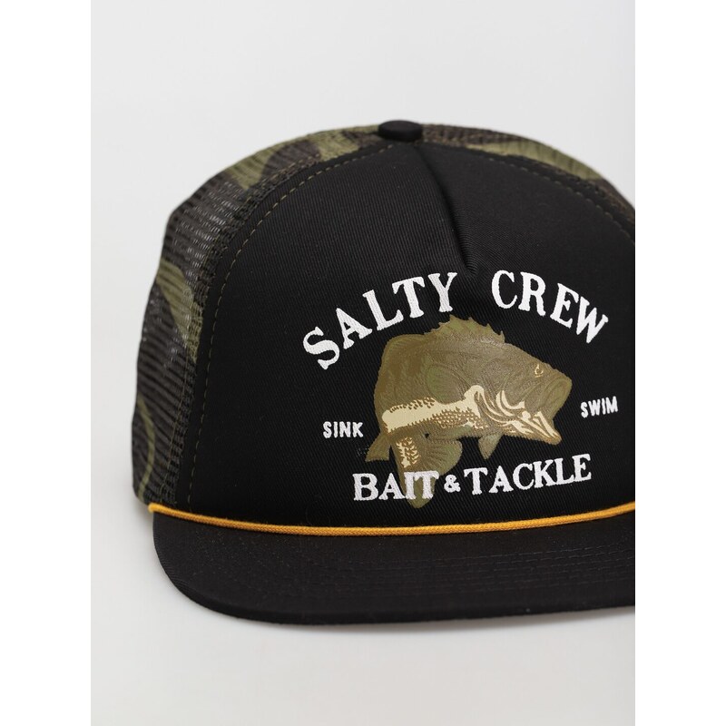 Salty Crew Bass Man Trucker (black camo)černá