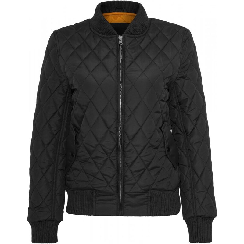 Dámská prošívaná bomber bunda Urban Classics Diamond Quilt -černá