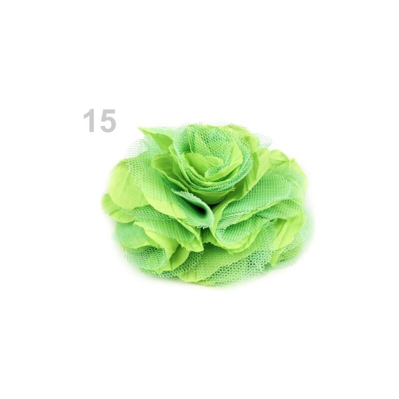 Stoklasa Brož Ø9 cm růže (1 ks) - 15 zelená sv.