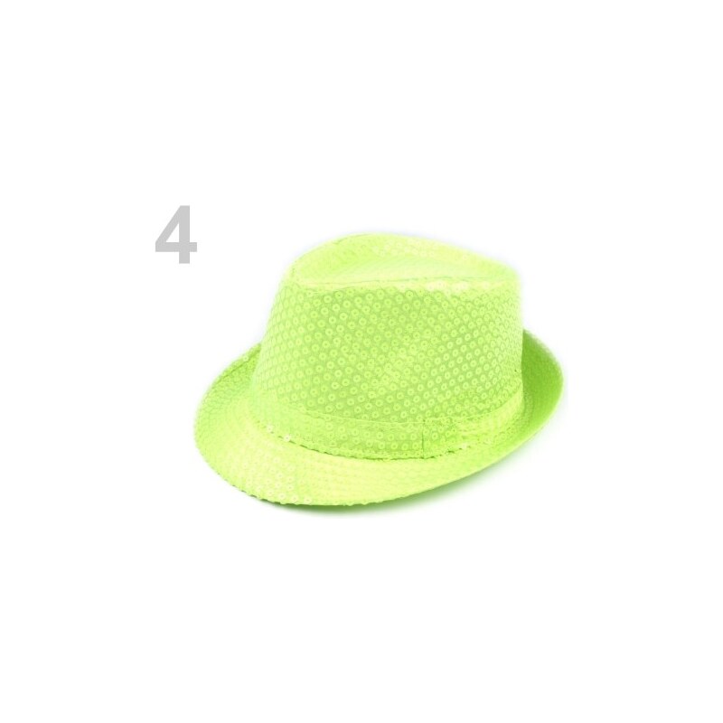 Stoklasa Karnevalový klobouk s flitry (1 ks) - 4 zelená neon