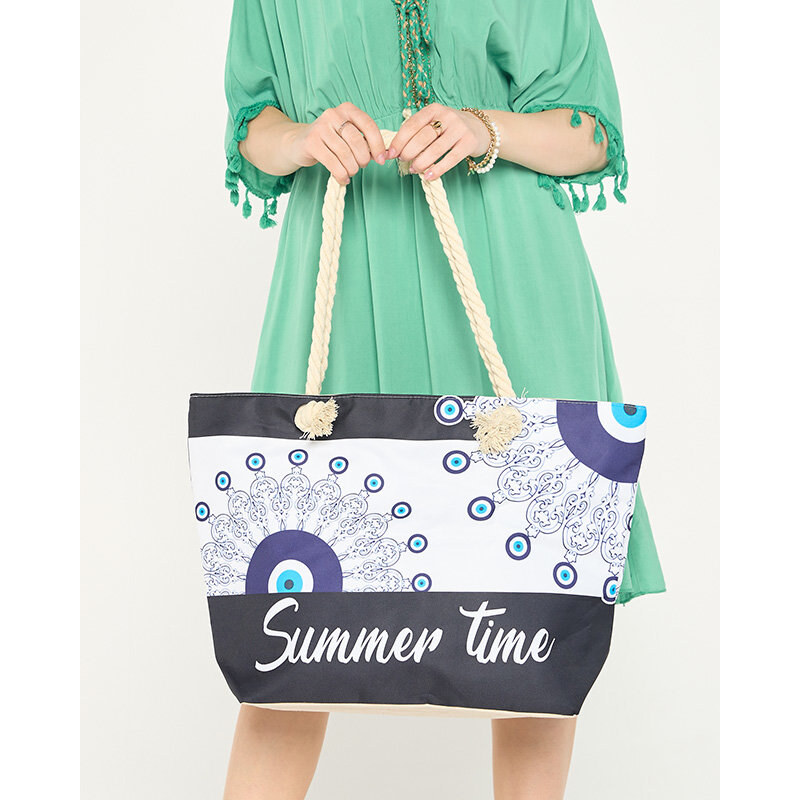 Jordan Collection Plážová taška Summer Time s modrobílým řeckým vzorem