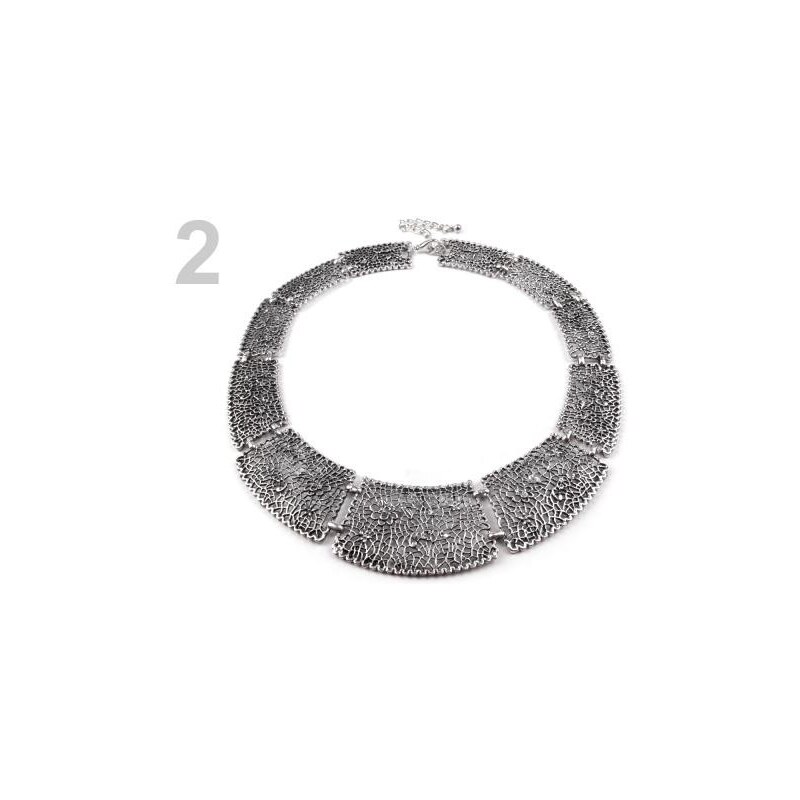 Stoklasa Kovový náhrdelník ze vzdušných dílků (1 ks) - 2 platina