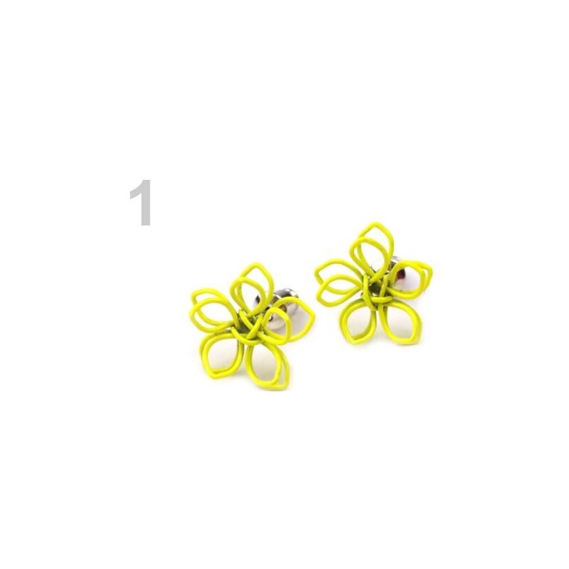 Stoklasa Náušnice drátkové KVĚT (1 pár) - 1 žlutá